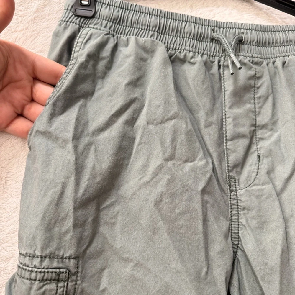 OshKosh Boys Cargo Jogger‎ Pants Sage Green Husky Stretch Size 12 Straight Leg